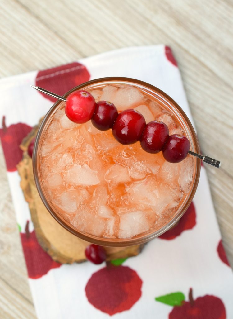 All the best flavor of fall come together in the Cranberry Whiskey Apple Cider Cocktail! Great for autumn parties, this easy to make drink is delicious.