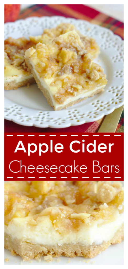 Apple Cider Cheesecake Bars – Delicious layered bars with a shortbread crust, cheesecake filling, and topped with a crumb topping, apples, and caramel! Apple Cheesecake | Cheesecake Recipe | Apple Dessert Recipe #apple #cheesecake #dessert #recipe #easydessert #easyrecipe