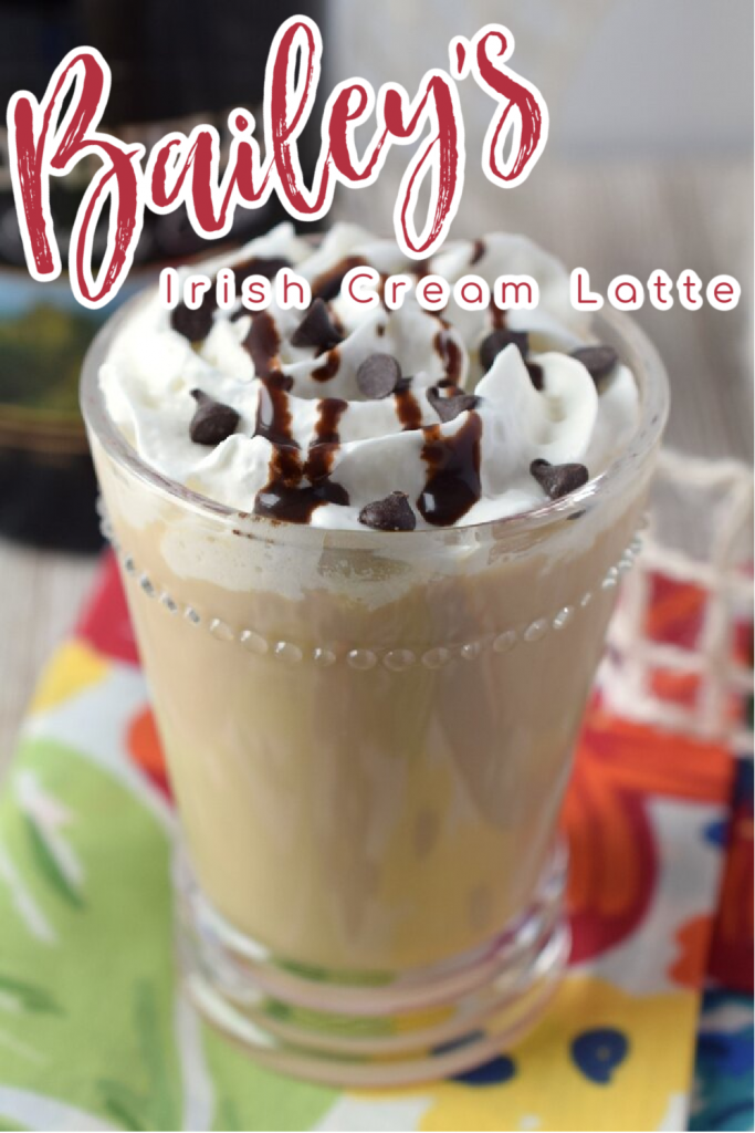 Bailey's Latte – A boozy spin on a classic latte! Made with just a few simple ingredients including Bailey's Irish Cream in less than 10 minutes! Bailey's Latte | Bailey's Recipes | Homemade Latte Recipe | St Patricks Day Drink Recipes