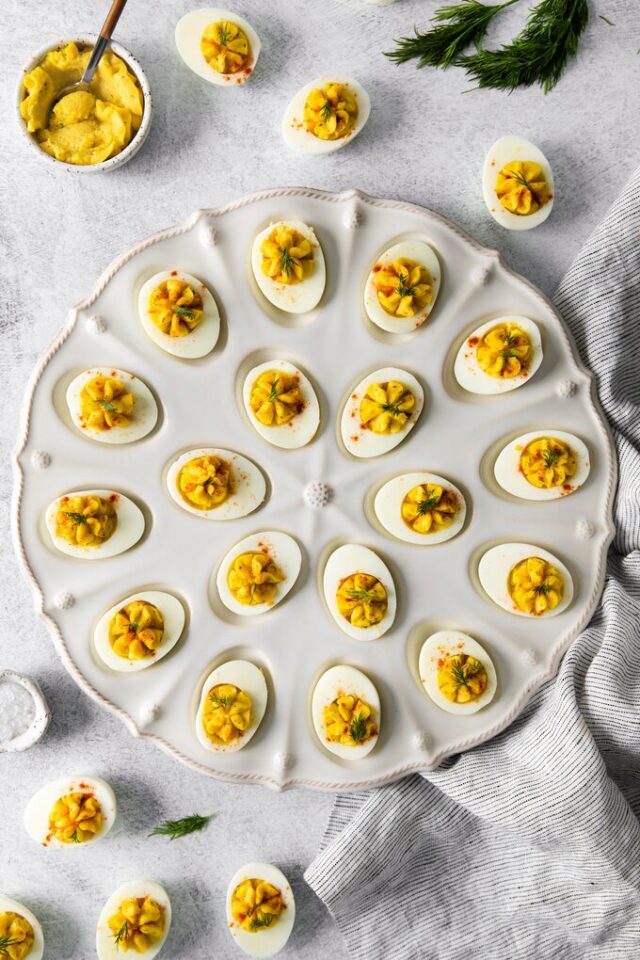 Upscale Deviled Eggs Snacks and Sips